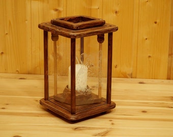 Decorative lamp, lantern, lantern, brown, rustic, engraved