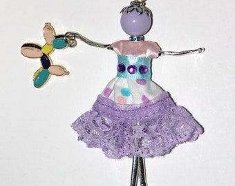 French Doll Pendant Necklace - Balloons - Balloon Animals - Balloon Dog - Parties - Entertainment - U Go Girl Necklace - Evie