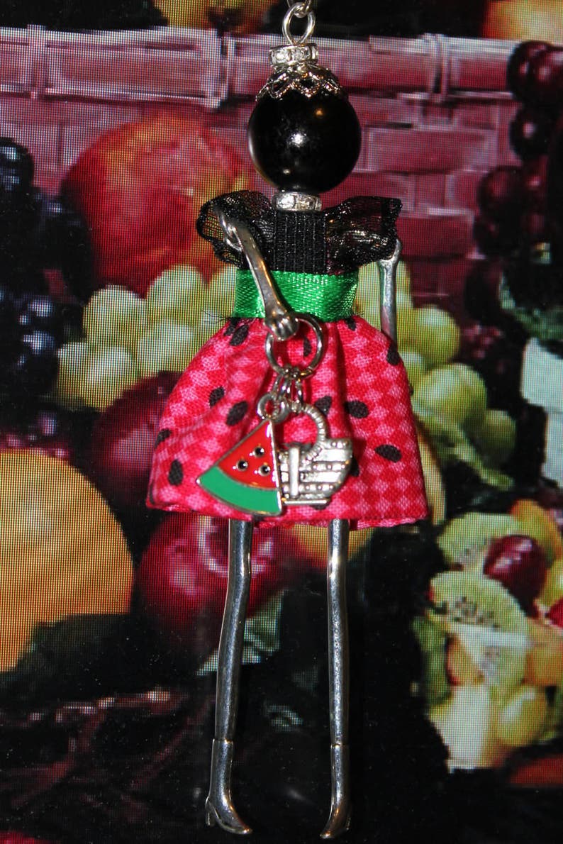 French Doll Pendant Necklace Edible Fruit & Vegetable Baskets