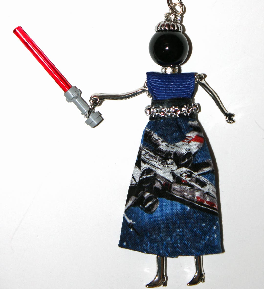 French Doll Pendant Necklace Star Wars® Fabric Lego® Lightsaber Toy Fan