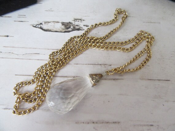 Vintage necklaces choice of 5. Large clear drople… - image 9