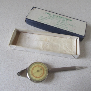 "Vintage Pathfinder ""Opisometer" 3 in 1 Kartenmaß, Kompass und Druckbleistift." Maritimes Sammlerstück. OVP.