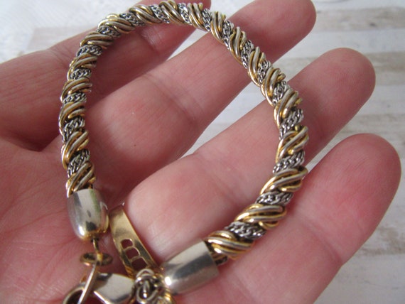 Vintage Monet bracelet. Gold/silver tone twisted … - image 4