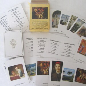 Juego de cartas de artistas de la National Gallery, completo con reglas de juego. (No son naipes normales).