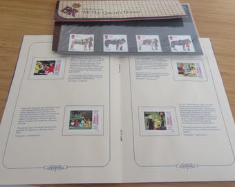Postage stamps collection. All the Queens horses and 1952-1977 Queen Elizabeth II Silver Jubilee Souvenir Album by Total Oil Gt Britain Ltd.