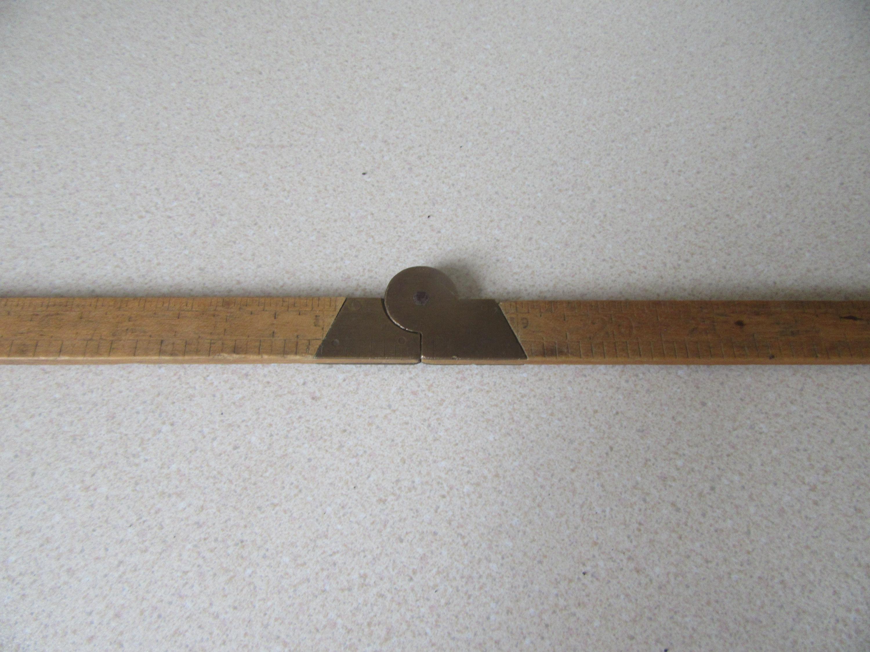 Vintage Folding Wooden Yard Measure. Made in England