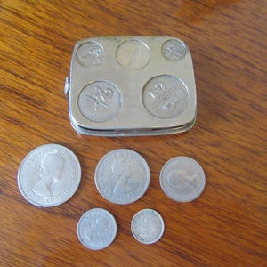 Antique Coin Pocket Holder. J.W.B Hallmarked. Metal 5 Coin