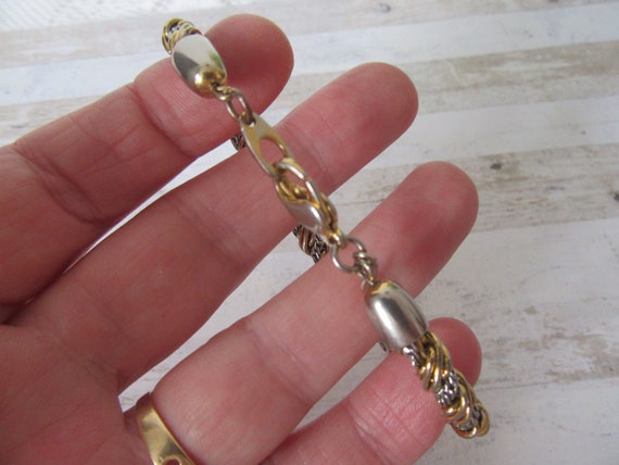 Vintage Monet bracelet. Gold/silver tone twisted … - image 10