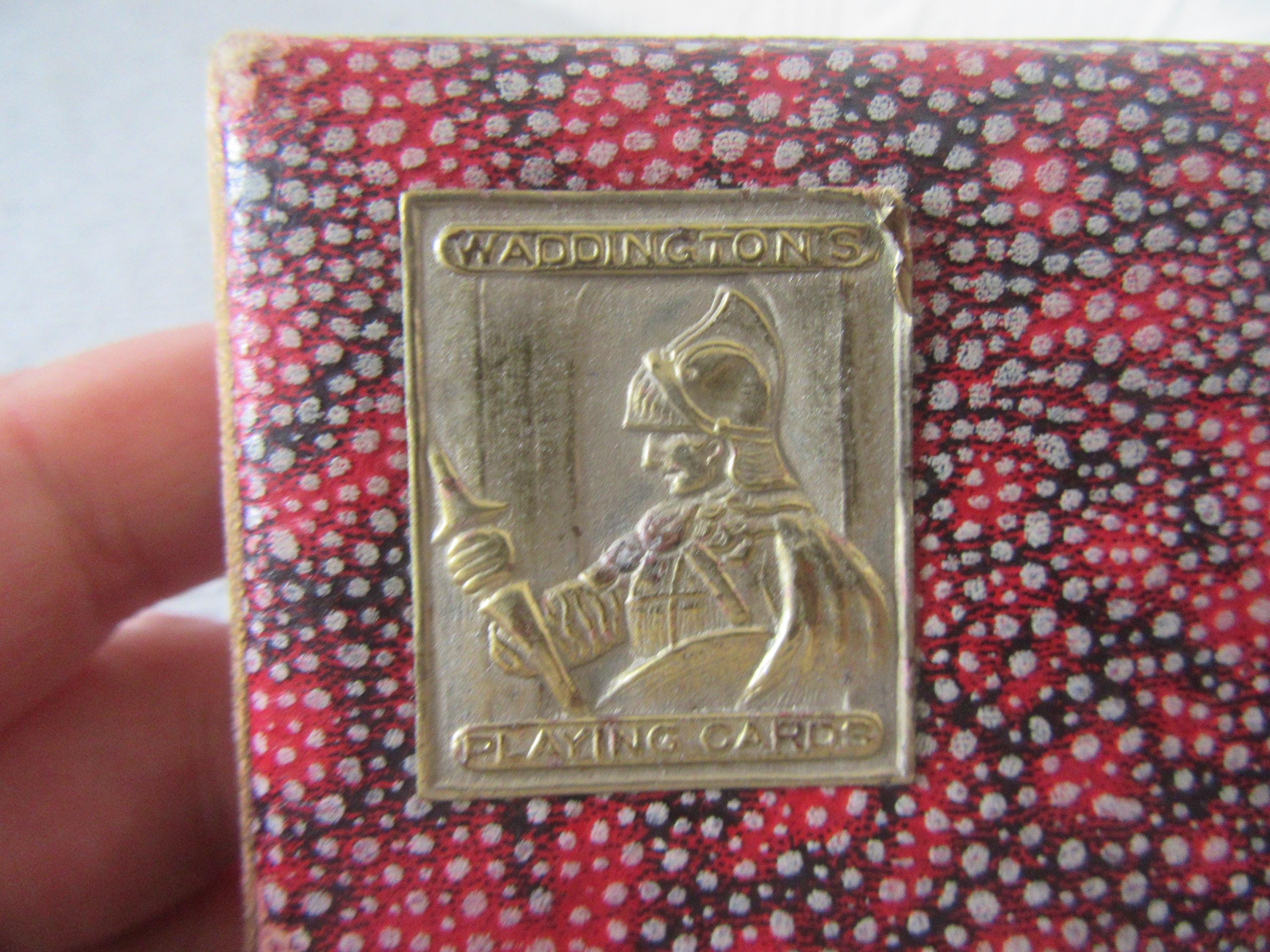 Vintage Waddingtons Playing Cards. Hunting Scene. Embossed Badge