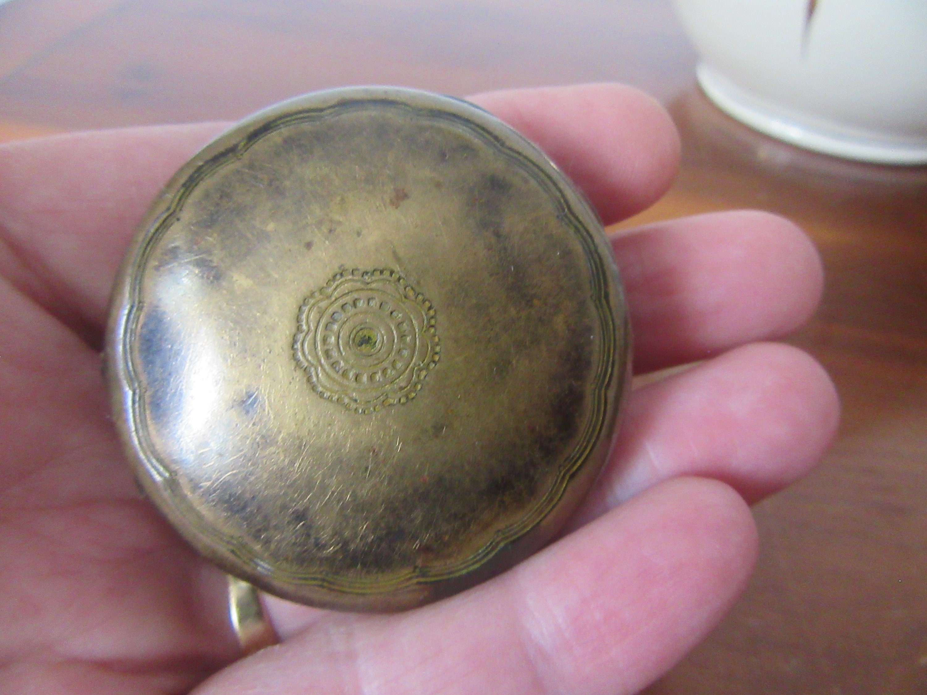 "Seltene Messing Dose ""Colgate&Co"" aus den 1920er Jahren, Rouge/Gesichtspuder." Colgate and Co. New York.USA. Patent-App für Stempel. Sammler Puäckchen.