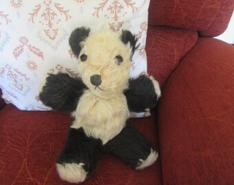 Vintage Panda Bear Checkers, Ty Beanie Baby Zoo Panda, Black and