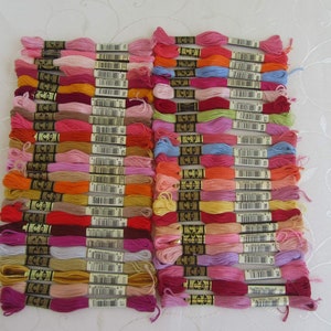 DMC threads bundle of 50 assorted colours,cross stitch,cotton&#39;s,floss.New full skeins..collection 2