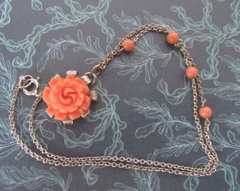 Collier Vintage Années 1930 En Bakélite Imitation Ambre - Superbe Bijou Ancien