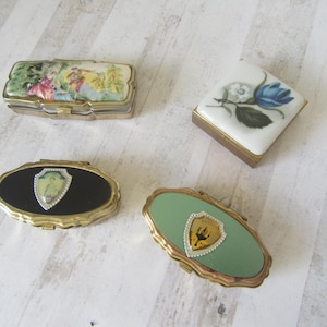 Vintage pill boxes. Arizona. Tombstone AZ. Square ceramic. Victorian scene ceramic.