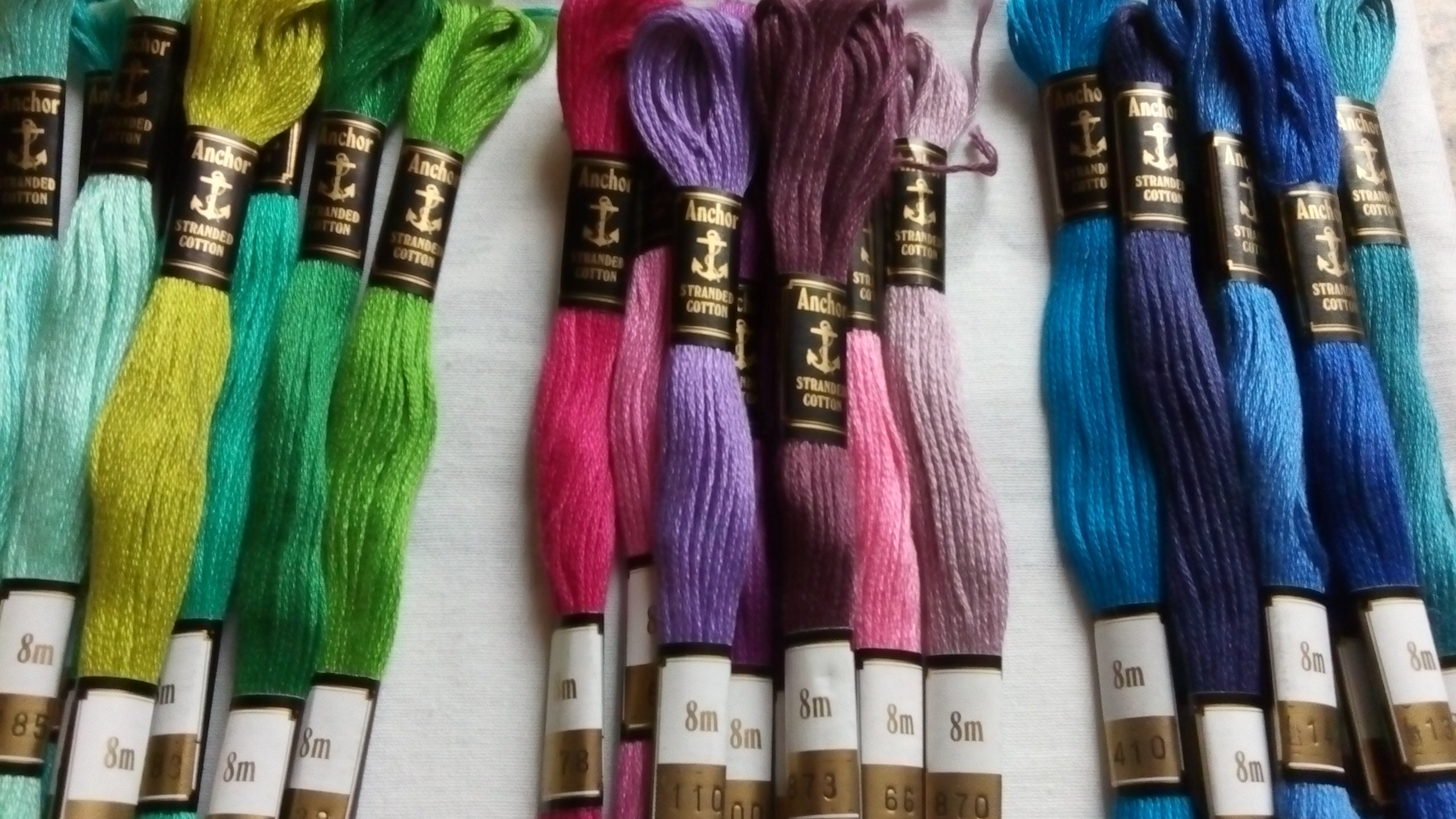 24 X Vintage Anchor Threads Bundlebluespinkspurplesgreens Etsy UK