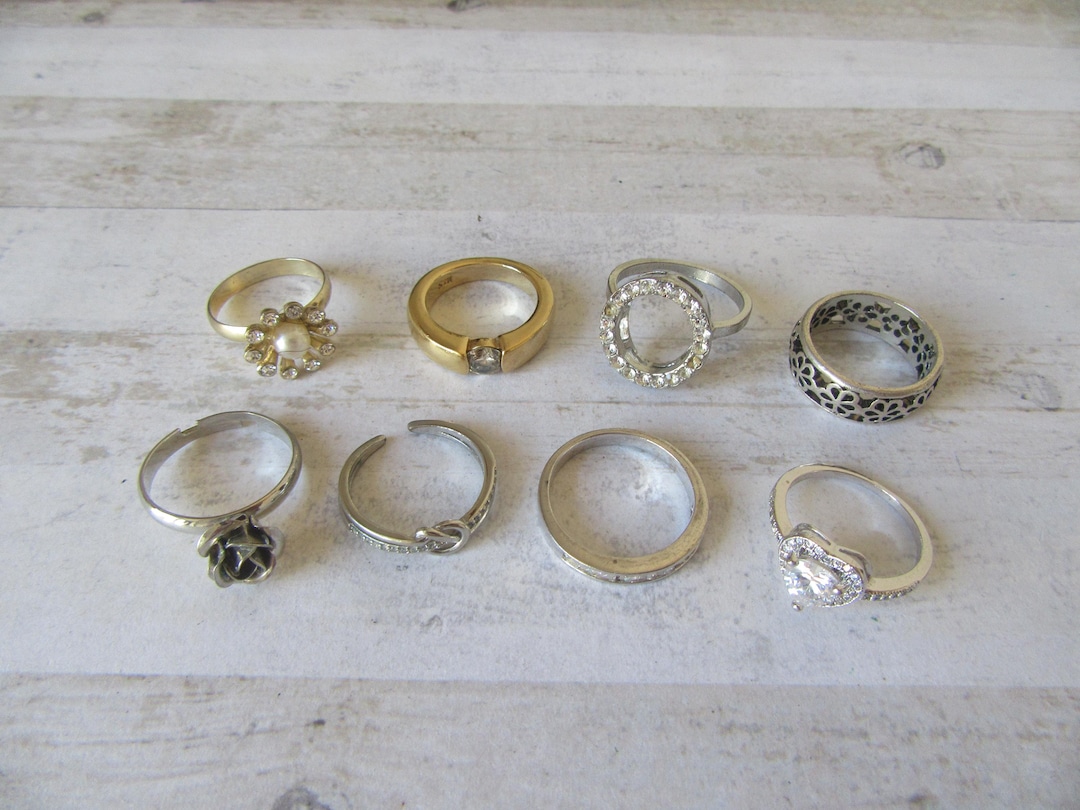 Rings Collection. 8 X Pre-loved. Assorted Styles and Sizes. Costume ...