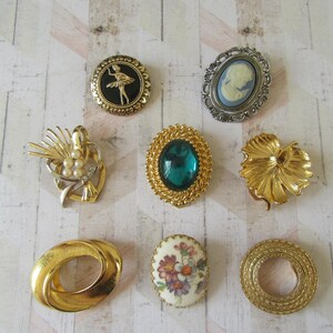 Broche/Clip à Foulard En Pierre Sur Métal Doré - Vintage, Occasion Bon état