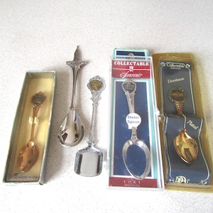 Cucharas coleccionables antiguas de EE. UU. Universal Studios, Florida. Hotel/Casino Maxim, Las Vegas. Utah. Nevada. Empire State Building, Nueva York.
