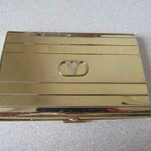 Rare Valentino Garavani Cigarette/card Case. Made in Italy. Gold-tone  Metal. Collectors Item