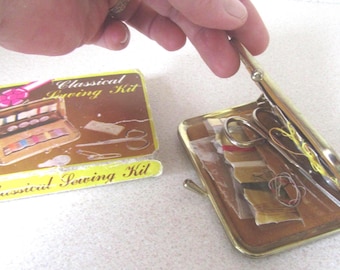 Vintage collectibles. Ring box. Lipstick holder. Sewing kit purse. Spray with case. Finger mirror.