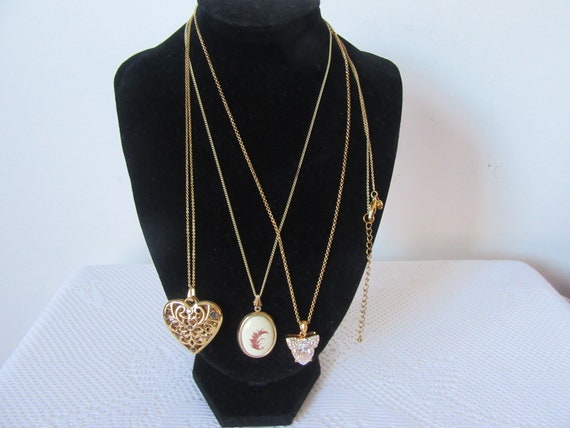 Vintage pendant necklaces. M&S large gold tone he… - image 1