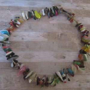 Sobral Jackie Brazil necklace. Polished stones statement necklace. Unique handmade item with makers tag.