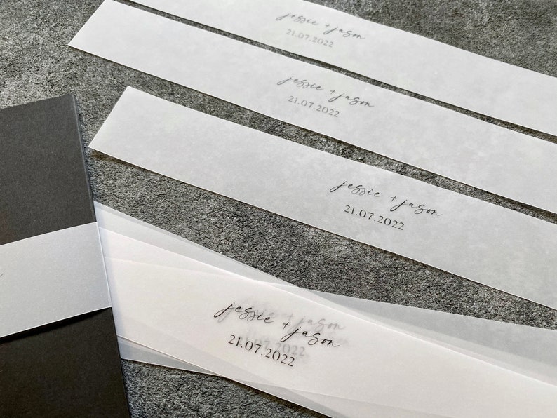 Custom Vellum Bellyband Vellum Belly Band 5x7 Invitation Etsy