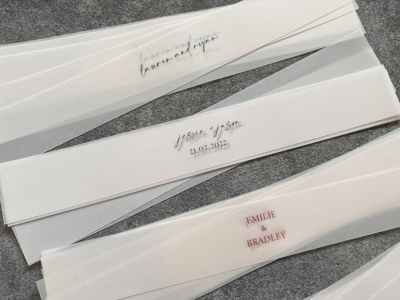 Custom Vellum Bellyband Vellum Belly Band 5x7 Invitation Etsy