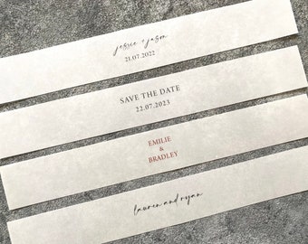 Custom Vellum Belly Band: 5x7 Invitation Wrap