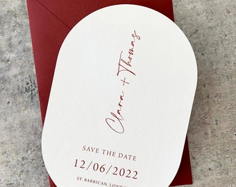 Double Arch Save the Date Card: Modern Minimalist Invitation