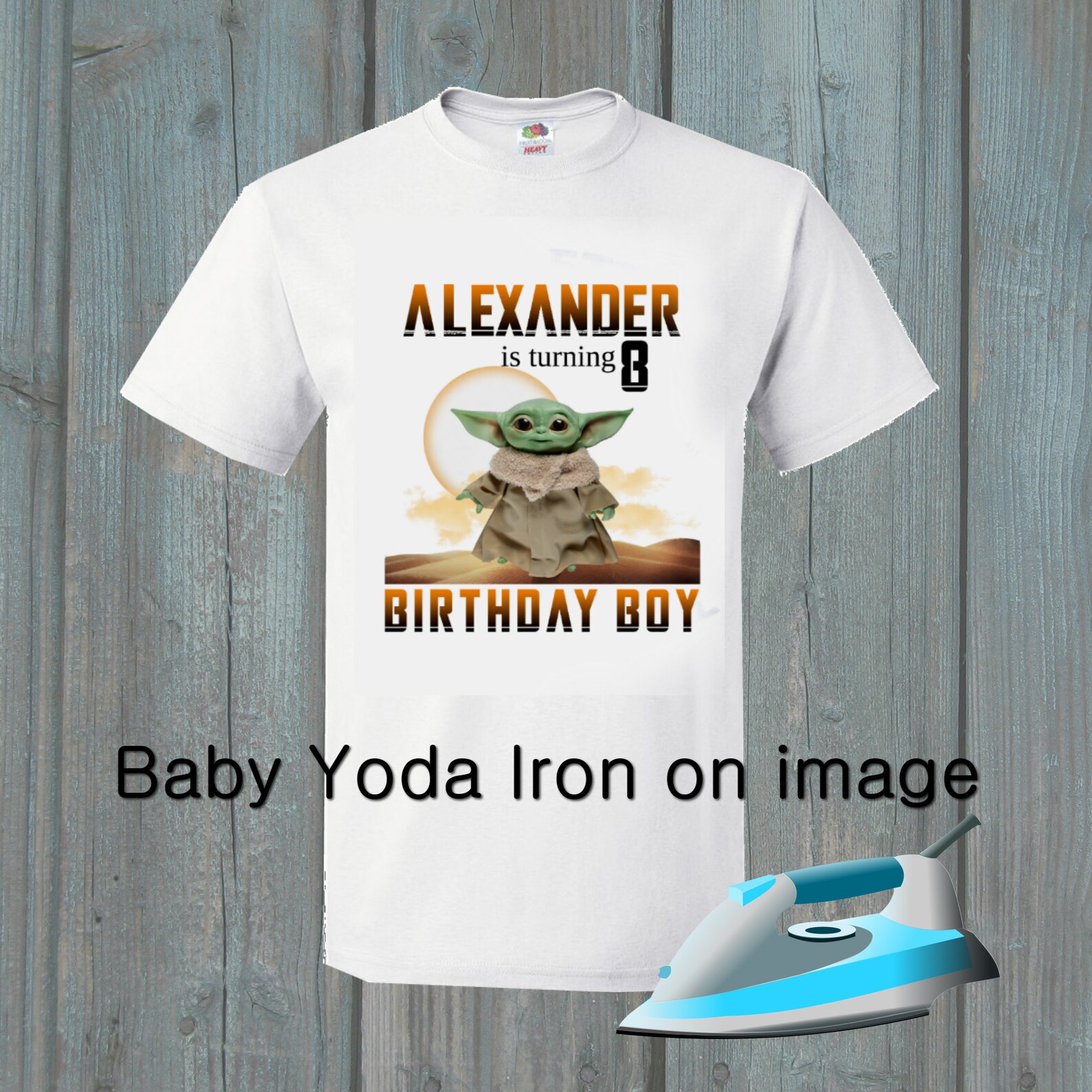 Baby Yoda Birthday Boy Iron on Transfer Image Mandalorian Etsy
