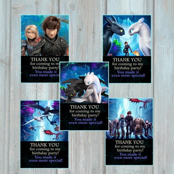 How To Train Your Dragon 3 The Hidden World Birthday Thank Etsy