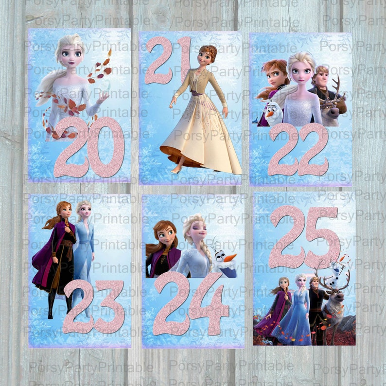 Frozen 2 Advent Calendar Numbers Countdown Christmas Tags Etsy