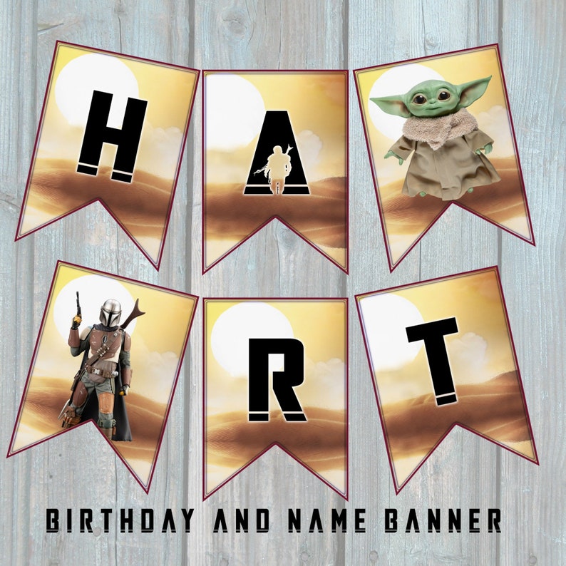 Baby Yoda Banner Mandalorioan Flags Birthday Star Wars Etsy