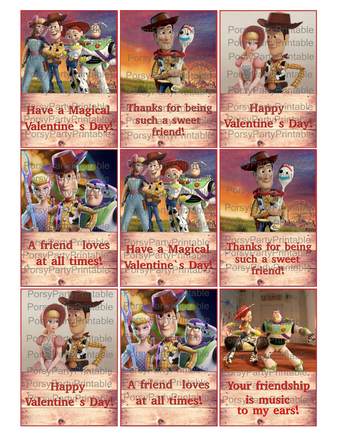 Toy Story 4 Valentines Day Greeting Cards for School Woody | Etsy