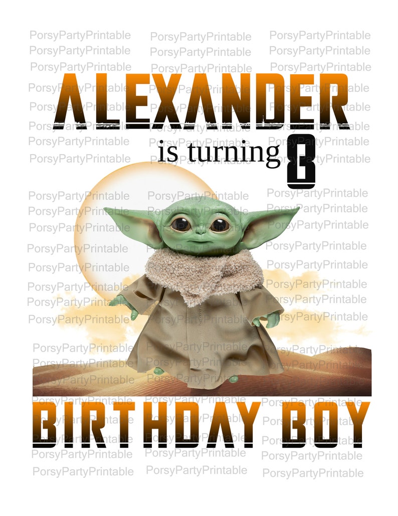Baby Yoda Birthday Boy Iron on Transfer Image Mandalorian Etsy