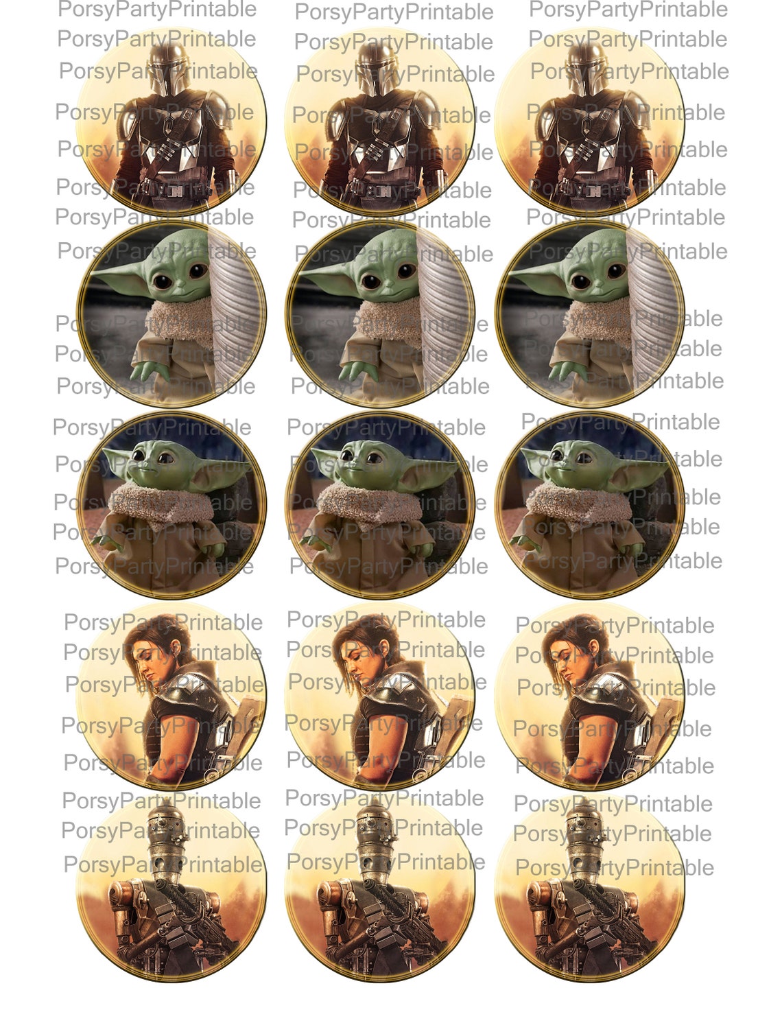 Baby Yoda Birthday Cupcake Toppers the Mandalorian Birthday Etsy