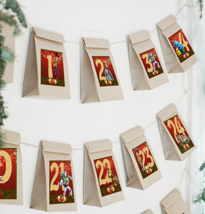 Toy Story 4 Advent Calendar Numbers Countdown Christmas Tags Etsy