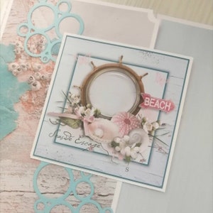 Beach wedding scrapbook album / Seaside romantic photo album / Ocean themed memory book / Travel wedding photo book / Gift for couples