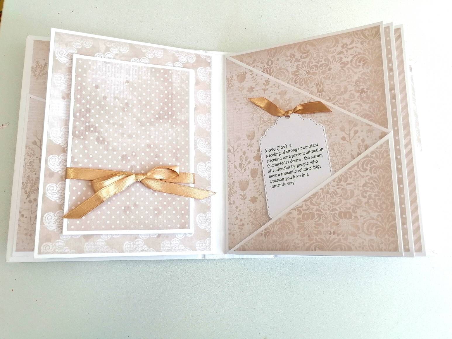 Cream wedding album / Elegant beige wedding scrapbook / Wedding memory book / Perfect wedding gift / Handmade scrapbooking album