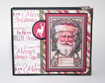 Christmas scrapbook, Santa photo album, Christmas memory book, Instax mini album, Christmas gift