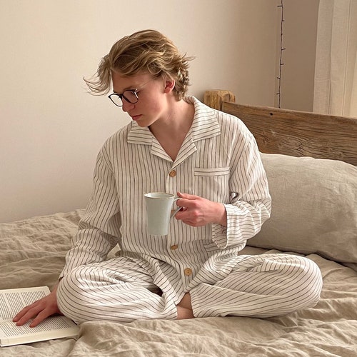 Mens linen pajama set / Mens linen pajama pants and linen pajama shirt / Linen pj set / Custom pajama / shops Mens pajama summer, Linen pajama men