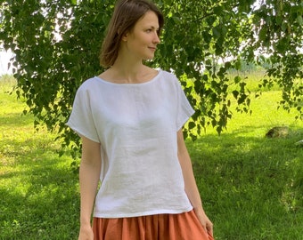 Linen Blouse, Linen Shirt, Linen Top, Summer Blouse, Linen Tank Top, Linen Shirt Women, White Linen Shirt, Linen Clothes, Summer top