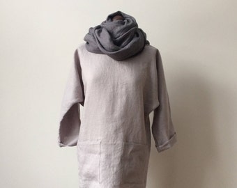 Linen Tunic, Light Gray Linen Tunic, Loose Tunic, Summer Tunic, Loose Linen Tunic, Tunic Top, Women Tunic, Linen Tunics Plus Size, Tunic