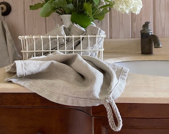 Set of Linen Towels, Organic Face Towels, Towels, Hand and Linen Towels, Rustic Towel, Gray Towel, Handmade Towels