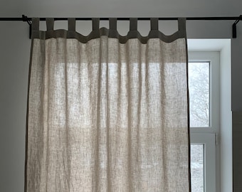 Linen Curtains, Linen Curtain Panels, Tab Top Linen Curtain Panel, Custom Curtains, Linen Drapes, White Linen Curtains, Linen Gray Curtains