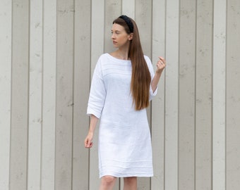 Elegant Women's Linen Dress / Custom Fit and Many Colors Available / Gorgeous Handmade Linen Dress / A Perfect Gift for Her