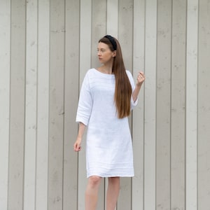 Elegant Women's Linen Dress – Custom Fit, Handmade, Available in Many Colors.