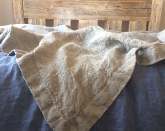 Rustic Blanket, Washable Blanket, Linen Blanket, Throw Blanket, Bedspread, Sofa Blanket, 100% Linen, Bed Cover