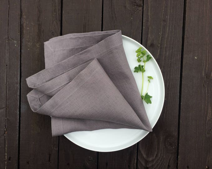 Set of Linen Napkins Linen Napkins Napkins Gray Cloth Etsy